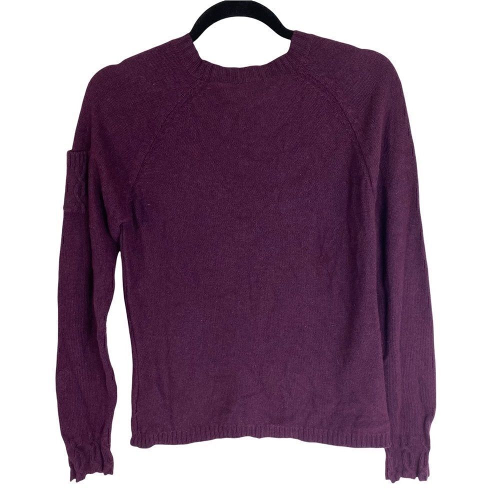 Columbia Womens Sweater Purple Long Sleeve Crew Neck Chunky Cable Knit Small S - Picture 3 of 9